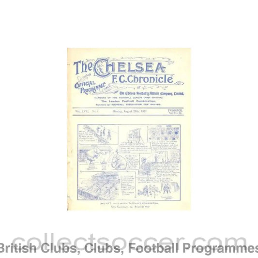 1921 - Chelsea v Birmingham official programme 29/08/1921