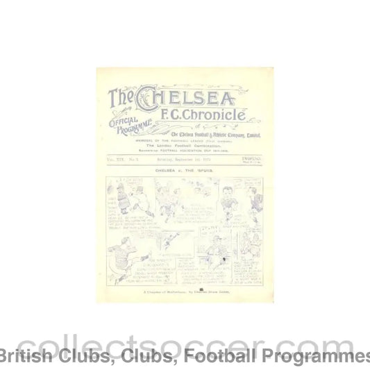 1921 - Chelsea v Blackburn Rovers official programme 01/09/1921