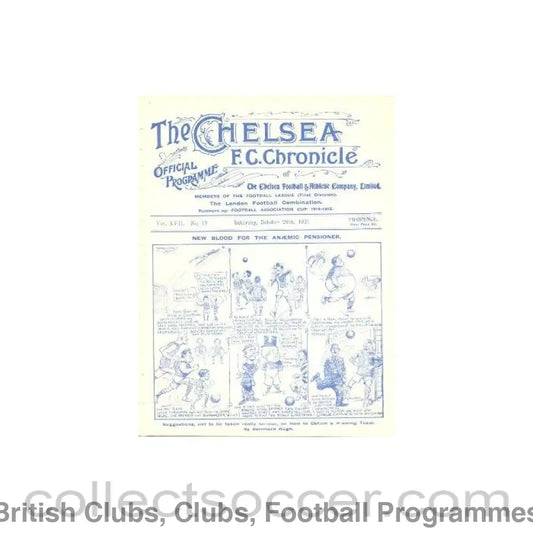 1921 - Chelsea v Burnley official programme 29/10/1921