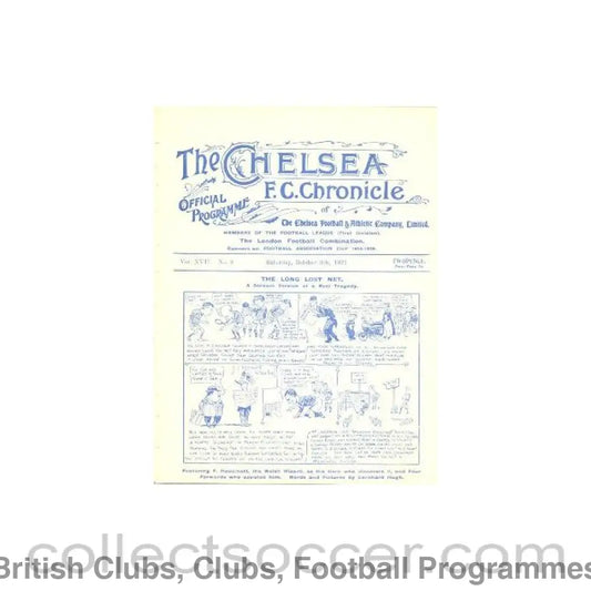 1921 - Chelsea v Newcastle United official programme 08/10/1921