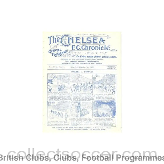 1921 - Chelsea v Sheffield United official programme 05/11/1921
