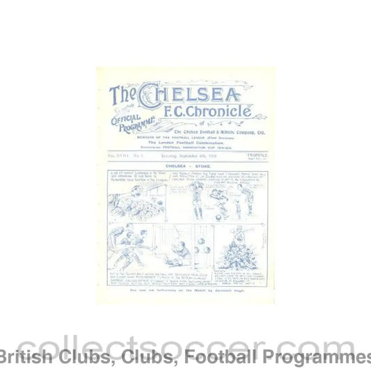 1922 - Chelsea v Middlesbrough official programme 09/09/1922