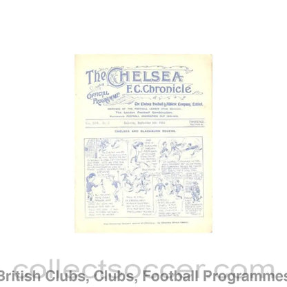 1923 - Chelsea v Aston Villa official programme 08/09/1923
