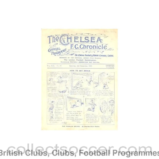 1923 - Chelsea v Bolton Wanderers official programme 03/11/1923