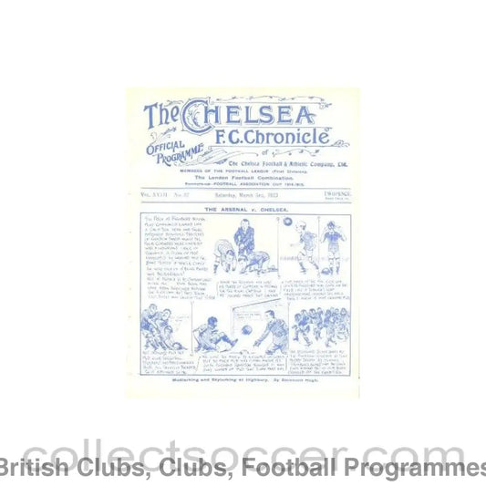 1923 - Chelsea v Cardiff City official programme 03/03/1923
