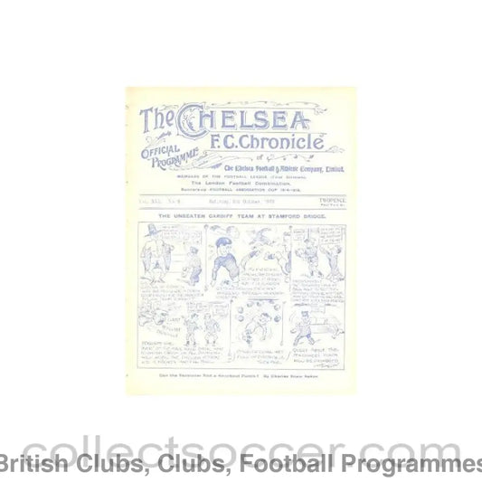 1923 - Chelsea v Cardiff City official programme 06/10/1923