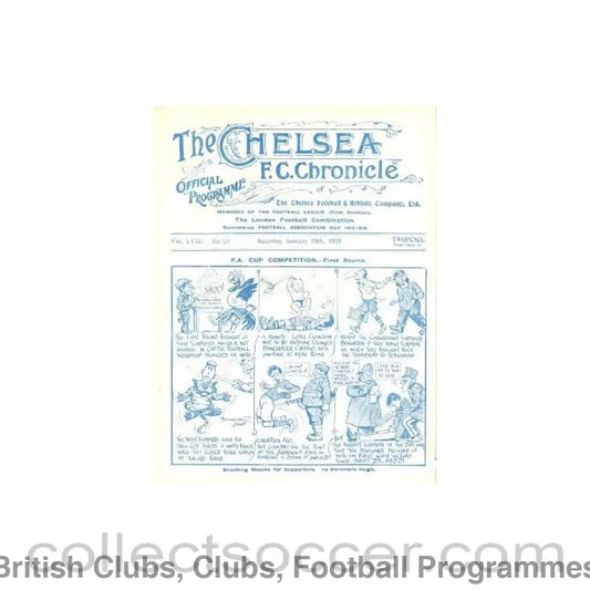 1923 - Chelsea v Newcastle United official programme 20/01/1923