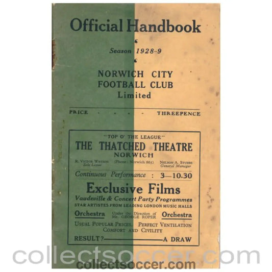1928-9 Norwich City Official Handbook