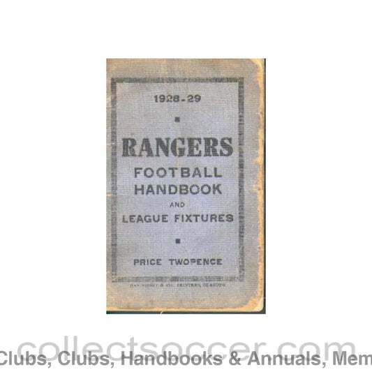 1928 - Glasgow Rangers Handbook 1928-1929 Very Rare!