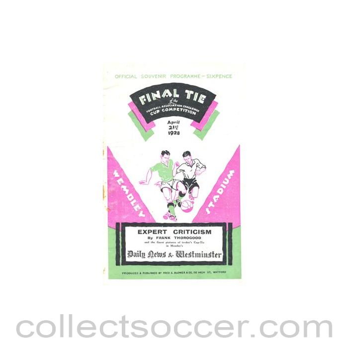 1928 FA Cup Final Programme + Original Newspaper Cuttings Blackburn Rovers v Hudddersfield Town