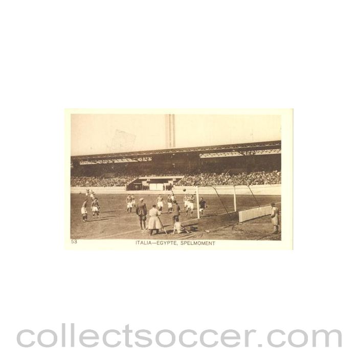 1928 IX. Olympic Games in Amsterdam postcard featuring football Italy v Egypt