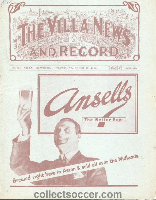 1930 Hull City v Arsenal FA Cup Semi-Final Replay Programme