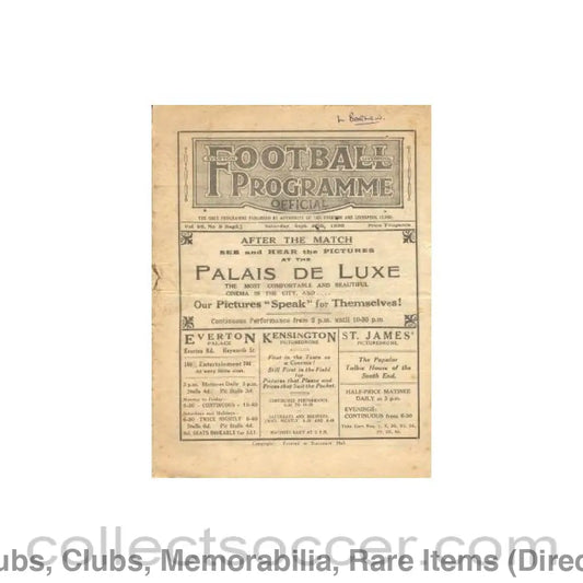 1930 - Liverpool v Chelsea official programme 27/09/1930 and Everton Res V Sheffield utd Res