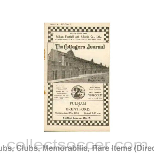 1934 - Fulham V Brentford 1934