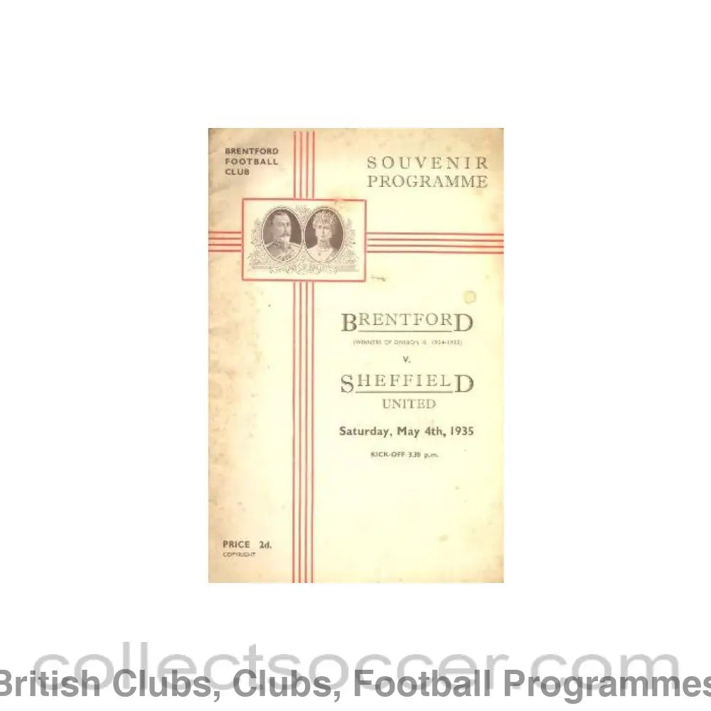 1935 - Brentford v Sheffield United official programme 04/05/1935