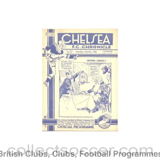 1936 - Chelsea v Brentford official programme 12/12/1936
