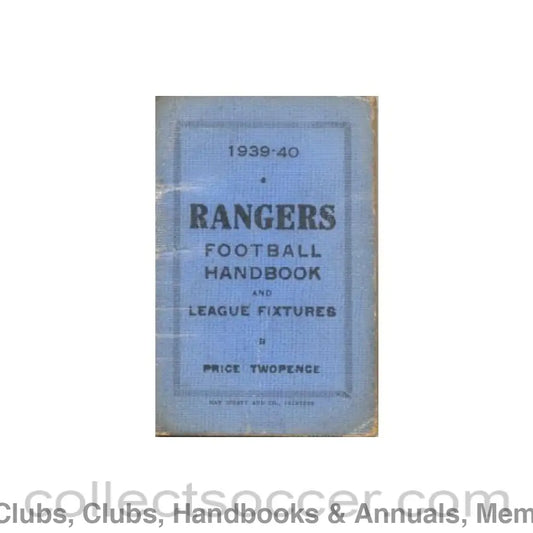 1939 - Glasgow Rangers Handbook of season 1939-1940