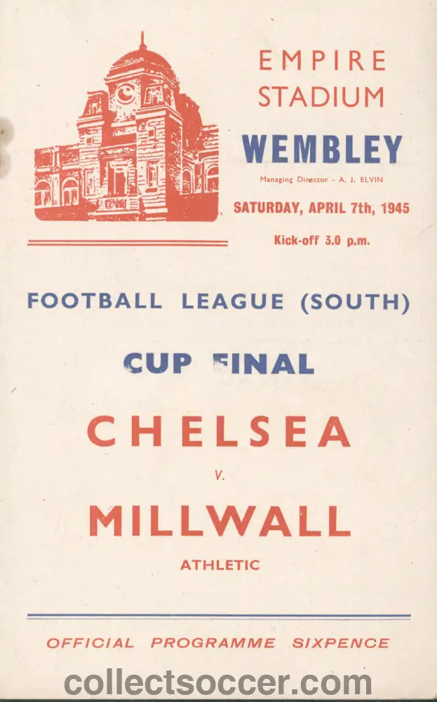 1945 League South Cup Final Chelsea v Millwall