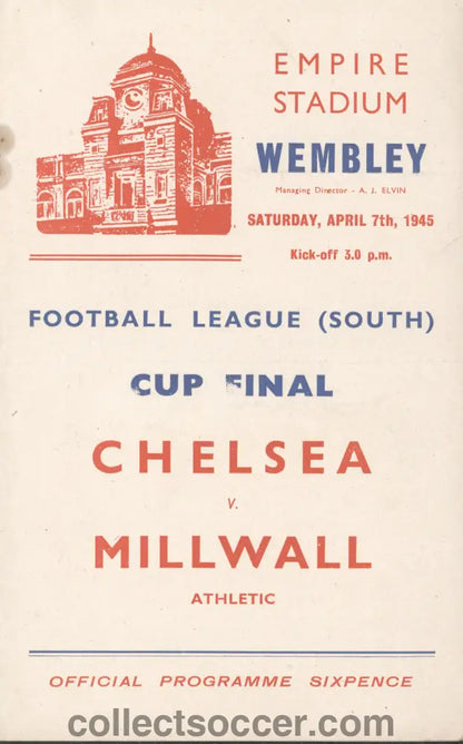 1945 League South Cup Final Chelsea v Millwall