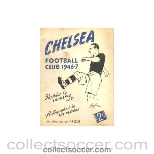 1946 - Chelsea 1946-1947 Sketches by Laurence East Autographed by The Players. The rarest of Chelsea memorabilia!