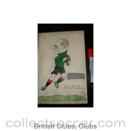 1946 - Joe Crozier - Brentford goalkeeper - Caricature 1946