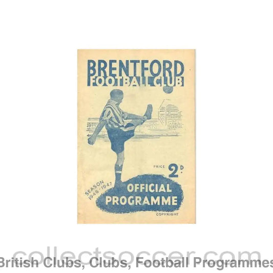 1947 - Brentford v Blackburn Rovers official programme 03/05/1947