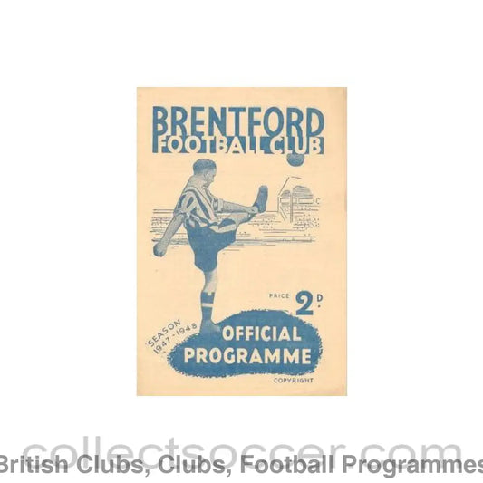 1948 - Brentford v Bury official programme 17/04/1948