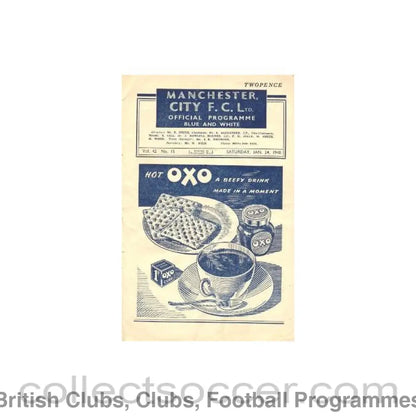 1948 - Manchester City vChelsea official programme 24/01/1948