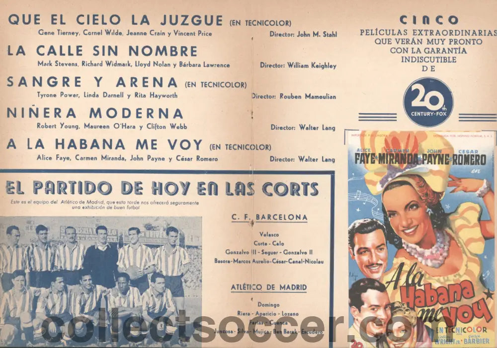 1949 Barcelona v Atletico Madrid Football Programme 27/2/1949