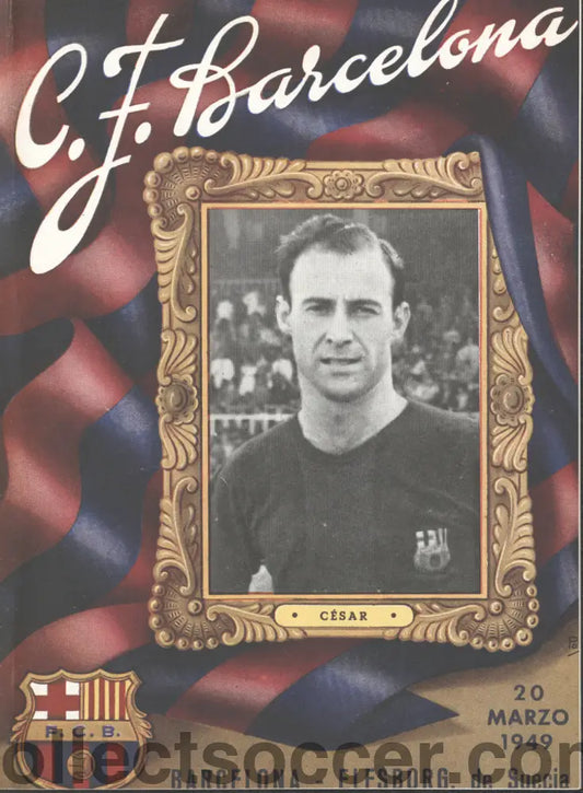 1949 Barcelona v Elfsborg Friendly Programme 20/3/1949