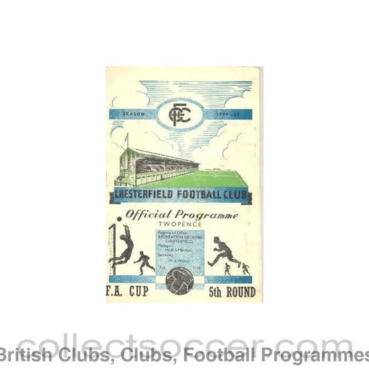 1950 - Chesterfield vChelsea official programme 11/02/1950