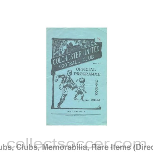 1950 - Colchester v Chelsea official programme 25/02/1950