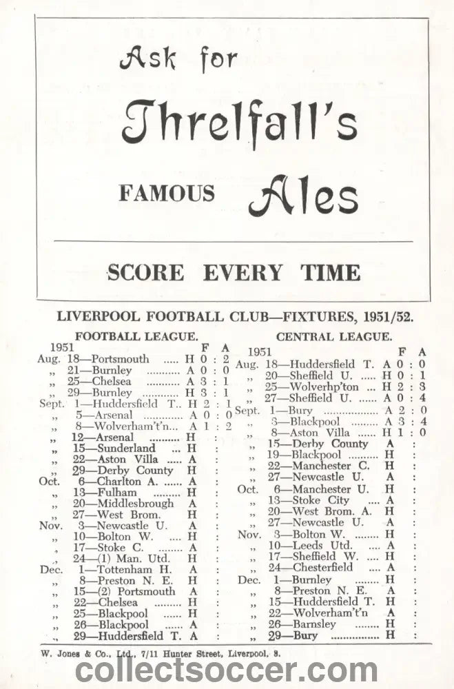 1951 Liverpool v Arsenal Directors Issue Programme 12/9/1951 - Collect Soccer