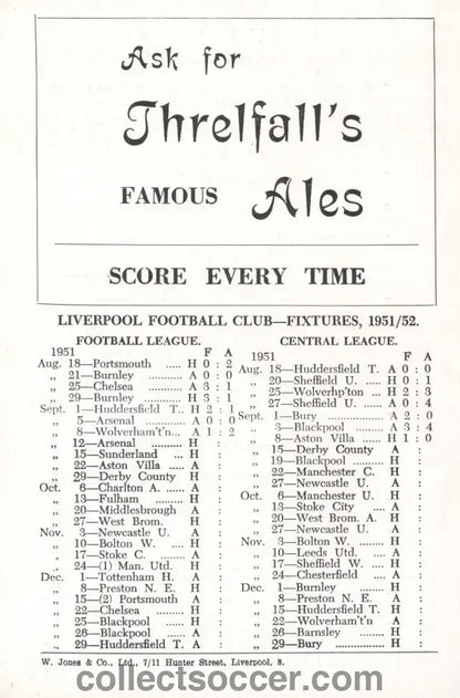 1951 Liverpool v Arsenal Directors Issue Programme 12/9/1951 - Collect Soccer