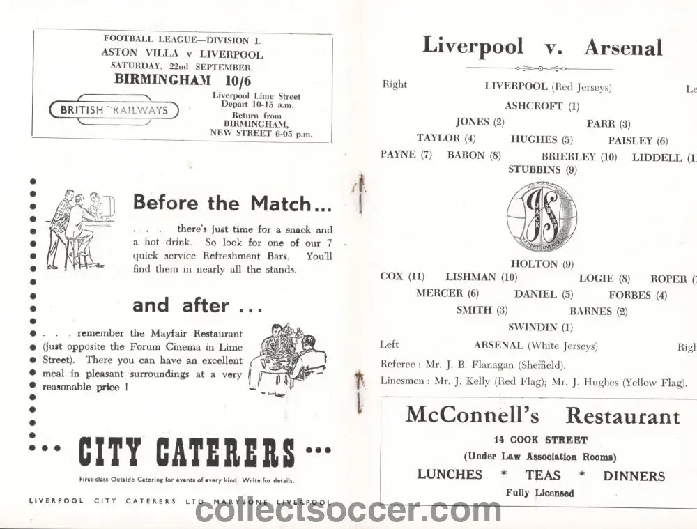 1951 Liverpool v Arsenal Directors Issue Programme 12/9/1951 - Collect Soccer