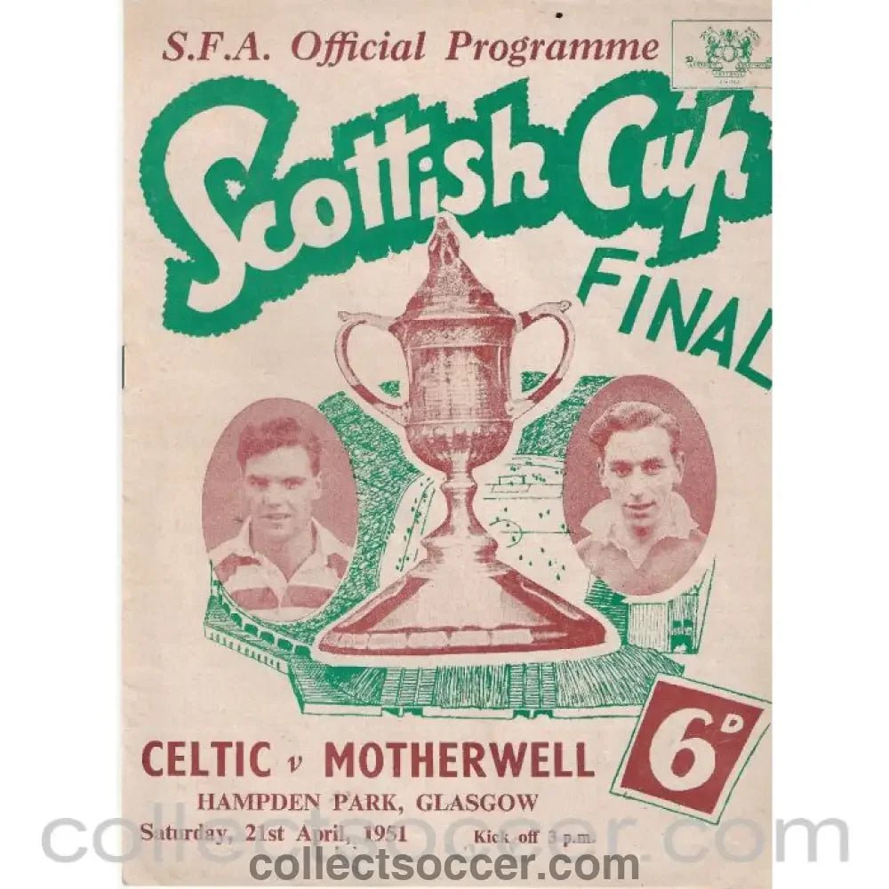 1951 Scottish Cup Final Celtic v Motherwell Official Programme - Collect Soccer