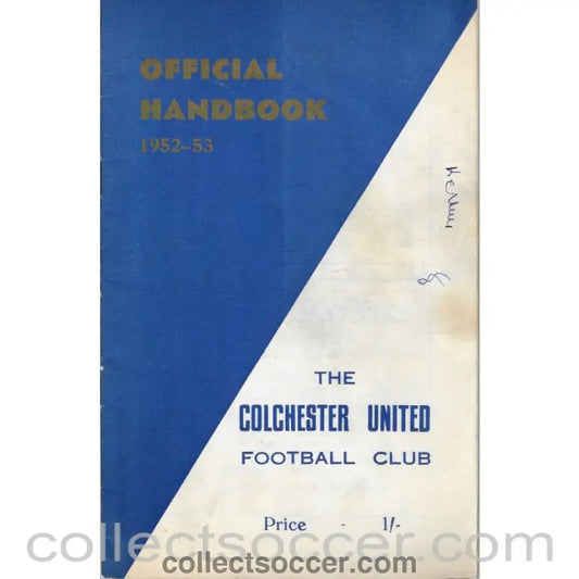 1952 - Colchester United Official Handbook 1952-53