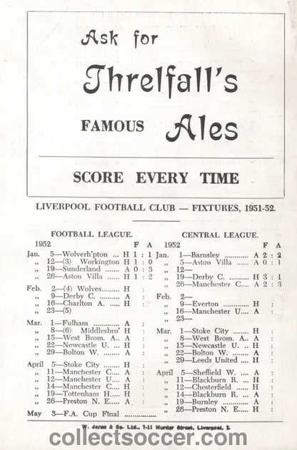 1952 Liverpool v Wolverhampton Wanderers Directors Issue Programme 2/2/1952 - Collect Soccer