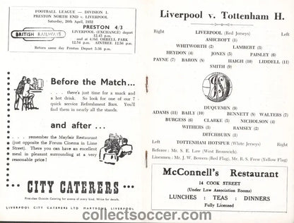 1952 Rare Liverpool v Tottenham Hotspur Director's Issue Programme 19/4/1952 - Collect Soccer