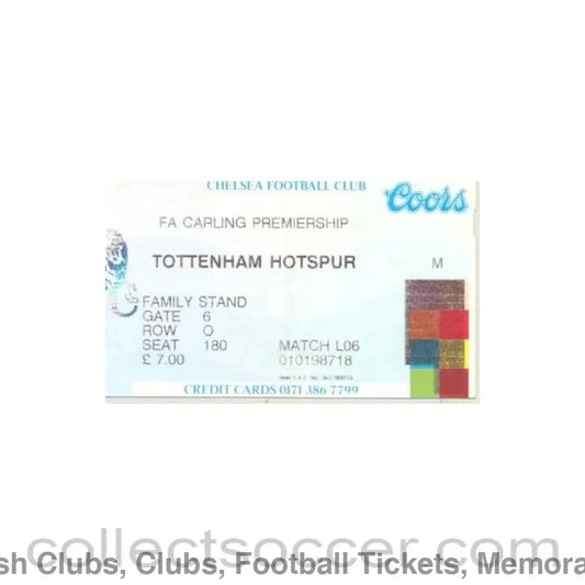 1953 - Chelsea v Tottenham Hotspur ticket 26/10/1996 Mattew Harding 1953-1996