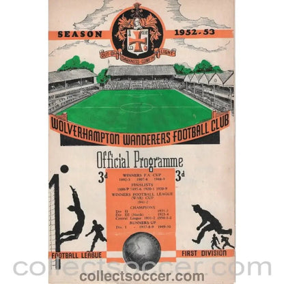 1953 - Wolverhampton Wanderers v Chelsea 18/2/1953 Rare Programme - Collect Soccer