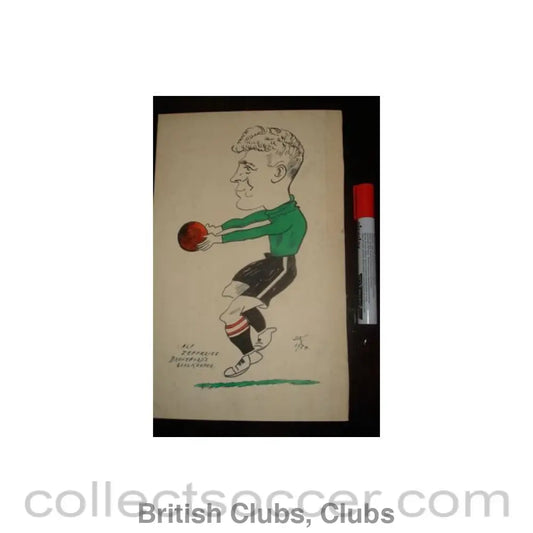 1954 - Alf Jefferies - Brentford’s goalkeeper - Caricature 1954