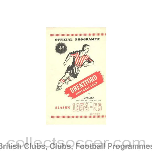 1954 - Brentford vChelsea official programme 05/10/1954