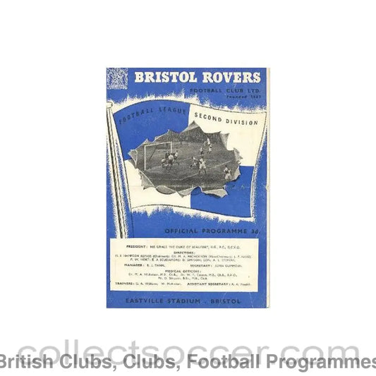 1954 - Bristol Rovers v Blackburn Rovers official programme 18/09/1954