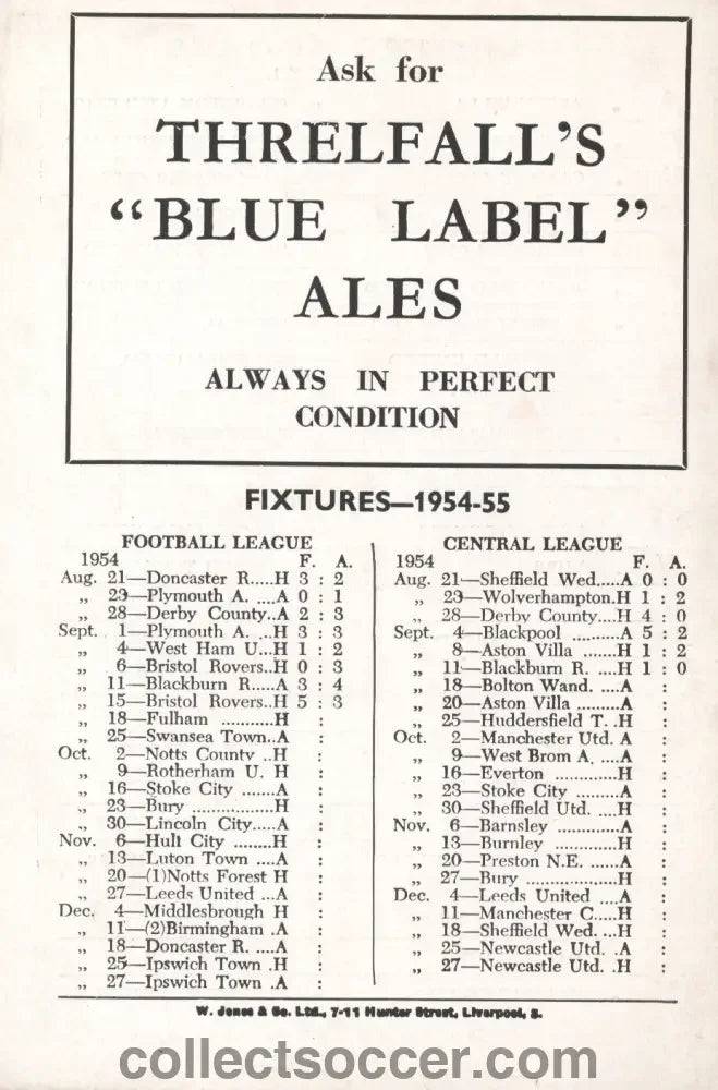 1954 Rare Directors Issue Liverpool v Fulham Programme 18/9/1954 - Collect Soccer