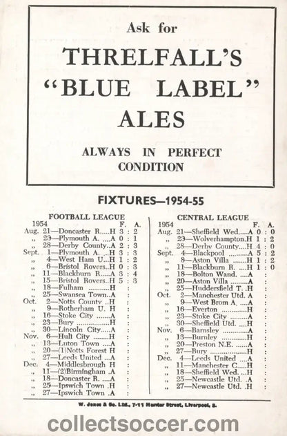 1954 Rare Directors Issue Liverpool v Fulham Programme 18/9/1954 - Collect Soccer