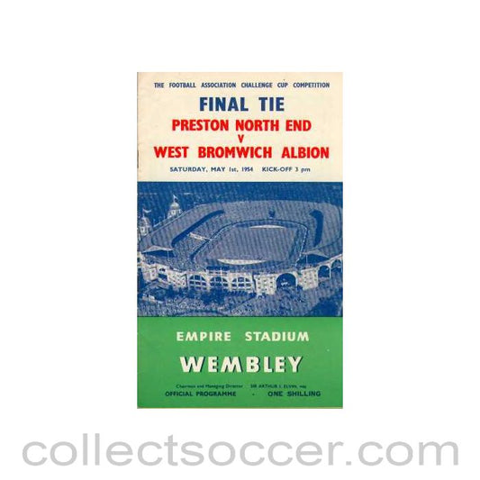 1954 FA Cup Final Programme Preston North End v West Bromwich Albion