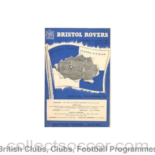 1955 - Bristol Rovers v Chelsea official programme 29/01/1955