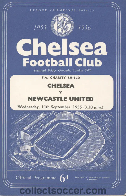 1955 Charity Shield Immaculate Copy Chelsea v Newcastle United Programme