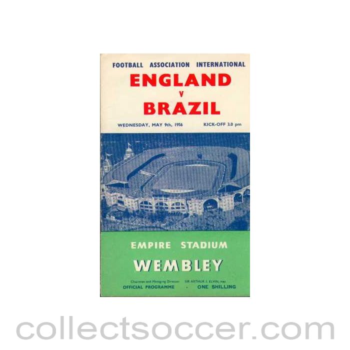 1956 England V Brazil Programme 09/05/1956